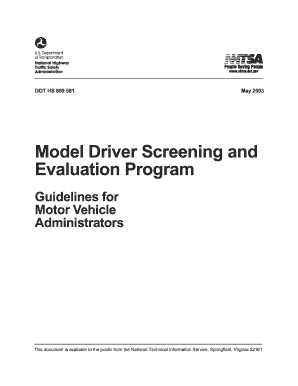 model driver screening and evaluation program form