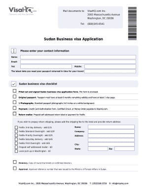 Sudan Business Visa Application