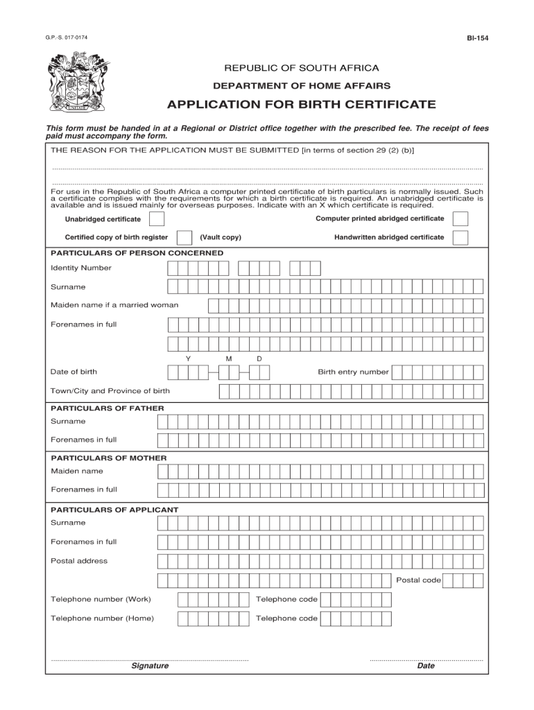 Form Bi 23 - Fill Online, Printable, Fillable, Blank  pdfFiller Pertaining To South African Birth Certificate Template