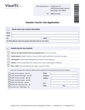 Gambia Tourist Visa Application