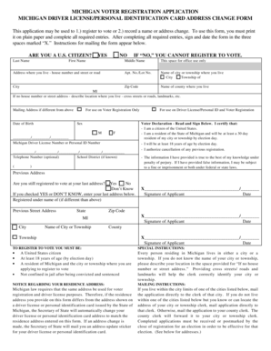 Michigan Voter Registration Application