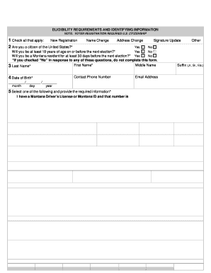 Montana Voter Registration Application