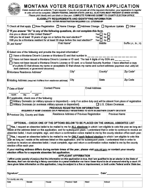Montana Voter Registration Application