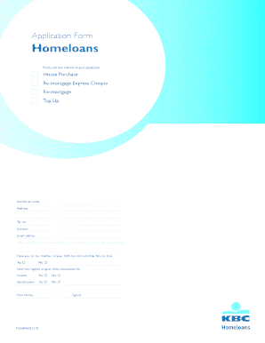 Fillable Online Kbc Homeloans Kbc Bank Kbc Fax Email Print