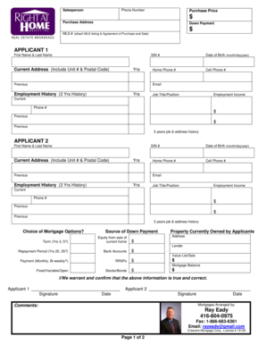 Mortgage Application Form