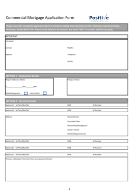Commercial Mortgage Application Form
