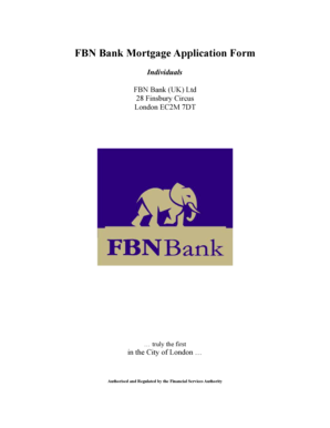FBN Bank Mortgage Application Form