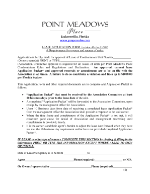 Florida lease form fillable