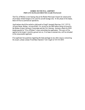 Airport Ground Lease Package - City of Bisbee