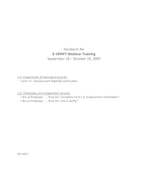 US Form I-9 Employment Eligibility Verification