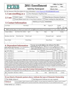 Oregon PEBB Enrollment Form