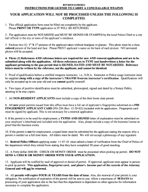 Rhode Island Concealed Weapon License Application
