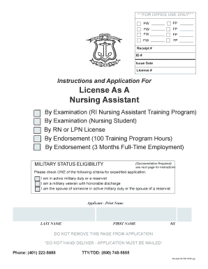 License As A Nursing Assistant - Rhode Island Department of Health ... - health ri