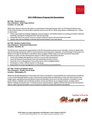 wells fargo wbr internship form