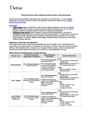 aetna ppo provider dispute form