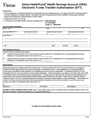 electronic funds transfer authorization form