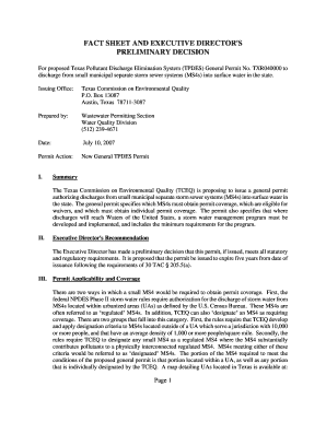 fact sheet and executive directors preliminary decision txr040000 form