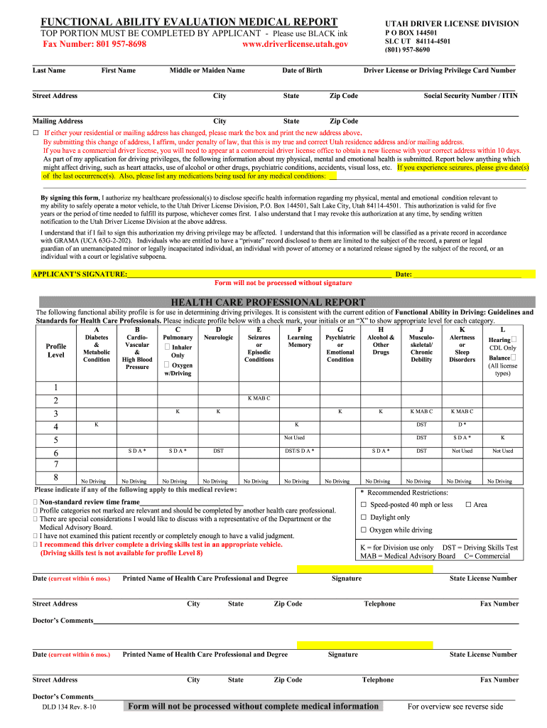 utah dmv medical form Preview on Page 1