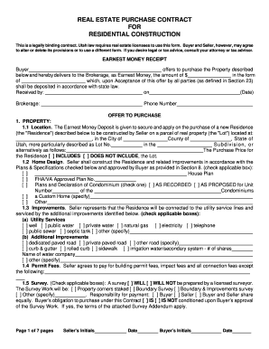 1998 Form UT Real Estate Purchase Contract Fill Online ...