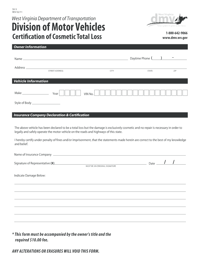 wv loss form Preview on Page 1