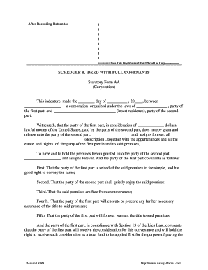 Deed with Full Covenants