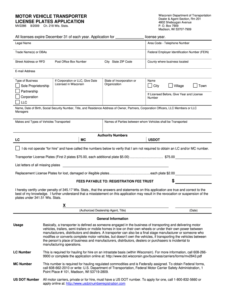 wi department transportation motor transporter Preview on Page 1