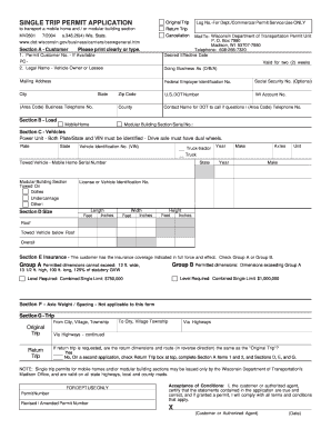 wisconsin single trip permits