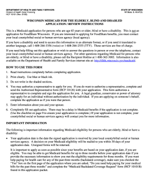Wisconsin medicaid elderly blind disabled application form