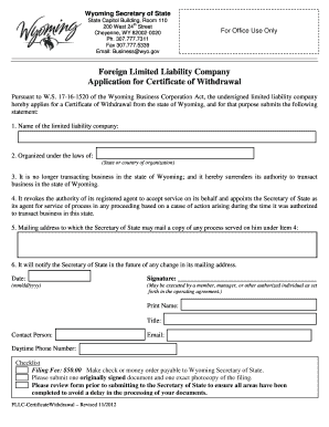 Fillable Online Application for Certificate of Withdrawal Fax Email ...