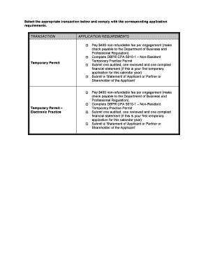 state of florida application for cpa non resident temporary form