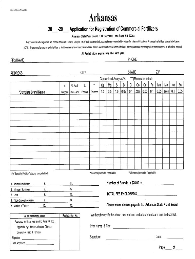 Arkansas State Plant Board Forms Fill Online, Printable