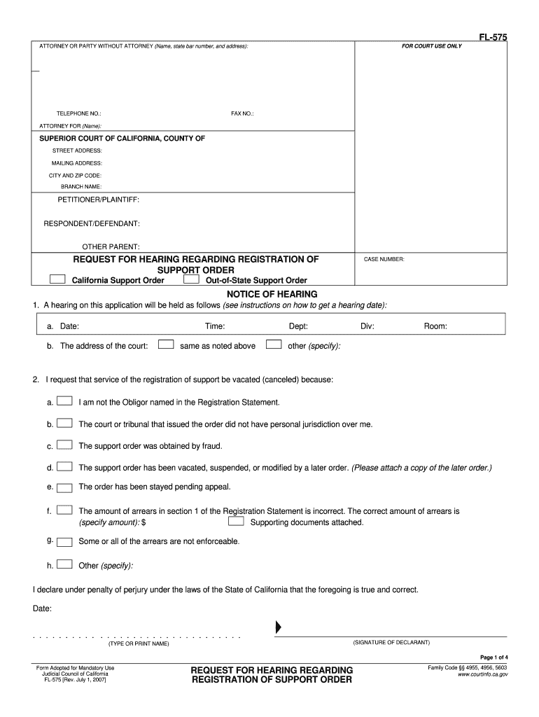 ca form 575 Preview on Page 1