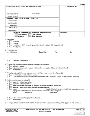 California Parental Relationship Petition