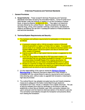 e services procedures technical standards form