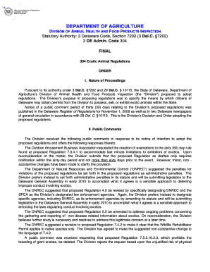 Delaware department of agriculture division of animal health and food products inspection form