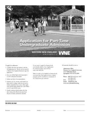 Application for Part-Time Undergraduate Admission - www1 wne