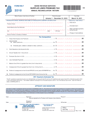 Maine Surplus Lines Tax - Fill Online, Printable, Fillable, Blank | Pdffiller