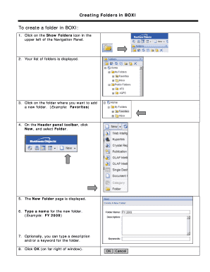 To create a folder in BOXI: - doa louisiana