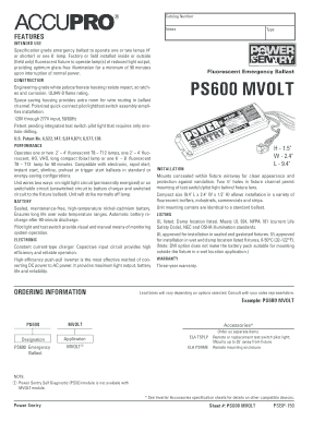 Fillable Online Ps600 Mvolt Form Fax