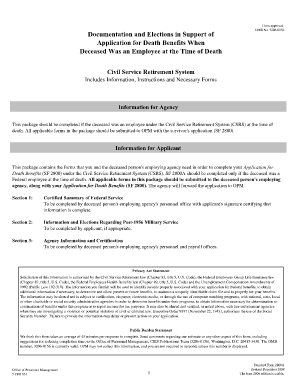 US Federal Death Benefits Application