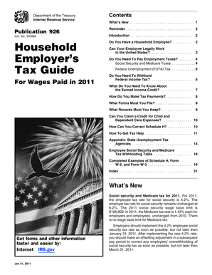 IRS Publication 926 Household Employment Tax Guide