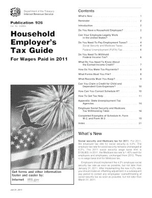 IRS Publication 926 Household Employment Tax Guide