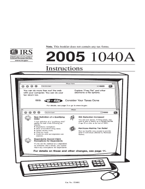 IRS Form 1040A Instructions