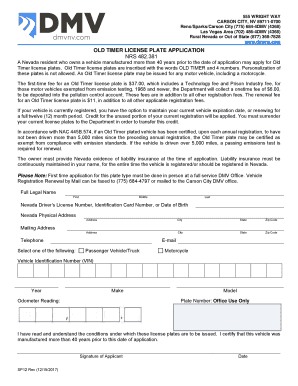 Dmv form for old plates