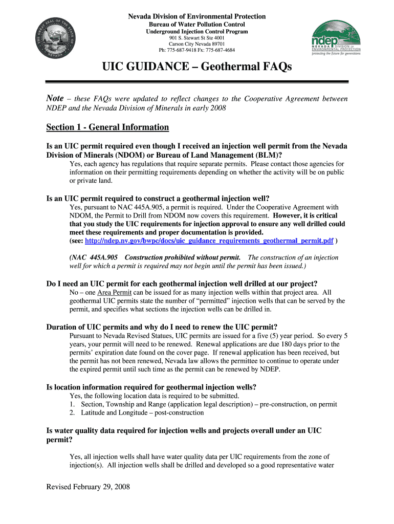 Geothermal FAQs - Nevada Division of Environmental Protection - ndep nv Preview on Page 1