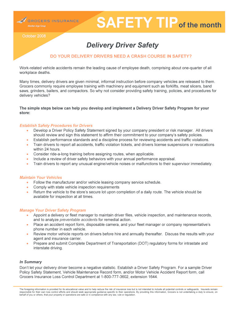 Delivery Driver Safety Preview on Page 1