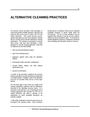 alternative cleaning methods for aircraft form