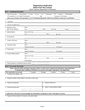 North Carolina Fuel Tax Application