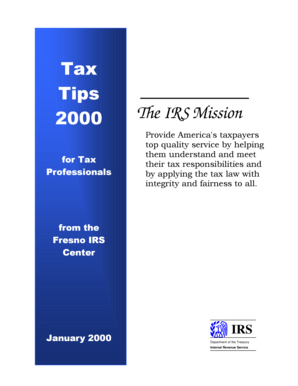 IRS Tax Tips 2000