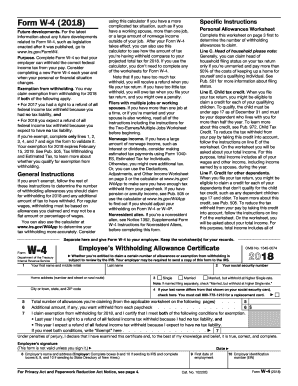 Form W-4 (2018)